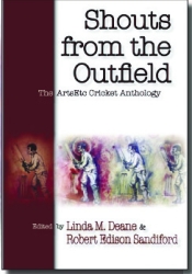 Cover of Shouts from the Outfield: The ArtsEtc Cricket Anthology. Jamaican sports commentator Hubert Lawrence contributed a personal essay to the 2007 publication.