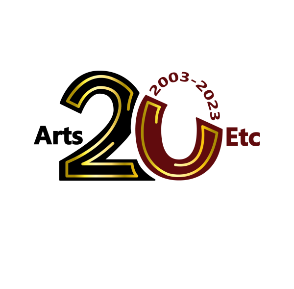 Happy 20th anniversary to us: ArtsEtc 2003-2023.  Design by Akaila Armstrong.