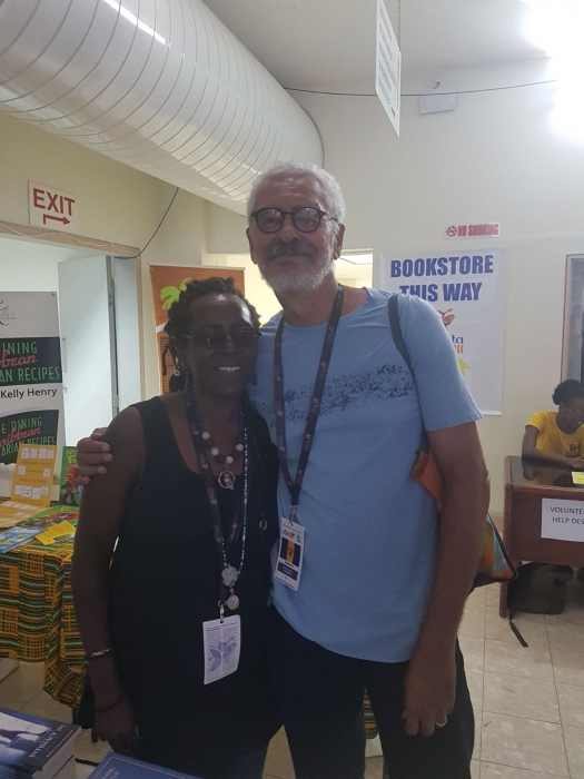 Nailah Folami Imoja (Charmaine Gill) and Andy Taitt at Carifesta XIII in Barbados, 2017.