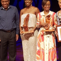 Sharma Taylor (second from left), 2019 Frank Collymore Literary Award winner.