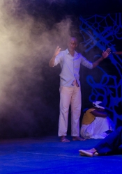 From the production of What's Good for the Good, 2018.  From left to right: Shea Best, Ishiaka McNiel.