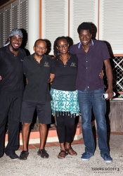 June borns: (L-R) DJ Simmons, Robert Edison Sandiford, Linda M. Deane and Keoma Mallett at Green Readings 2016