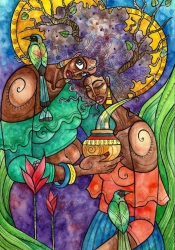 Danielle Boodoo-Fortuné, Nearness (2014); watercolour and ink.