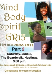Green Readers this time around were multi-artist Deanne Kennedy, young emerging poet Racquel Griffith, and actress/theatre director Sonia Williams.