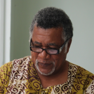 Barbadian sculptor Onkphra Wells, the master woodsman.