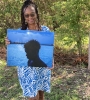 Linda M Deane (The Summer Storyteller) with photograph by Kai Miller -- a 60th birthday gift. Miller is one of many young and emerging artists ArtsEtc has worked with over its 20-year existence