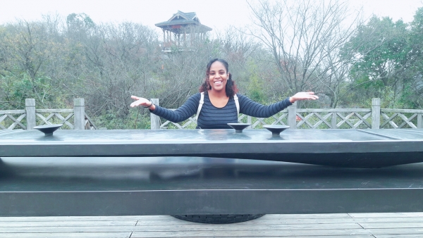 ArtsEtc intern Racquel Griffith in China, circa January 2017, on scholarship.